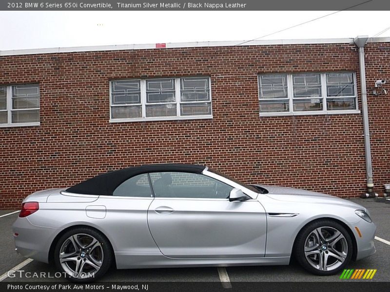 Titanium Silver Metallic / Black Nappa Leather 2012 BMW 6 Series 650i Convertible