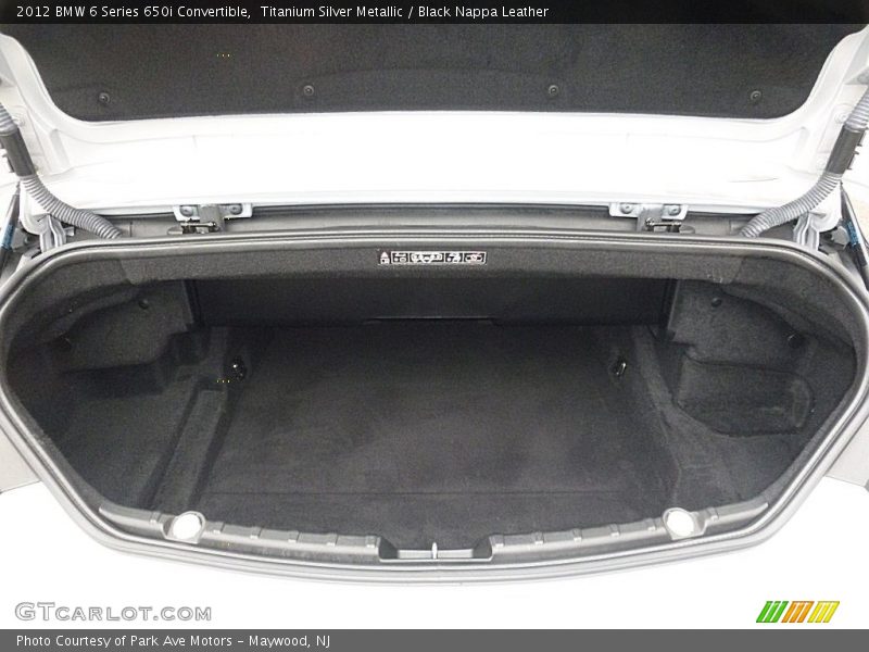 Titanium Silver Metallic / Black Nappa Leather 2012 BMW 6 Series 650i Convertible