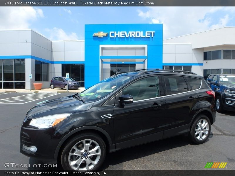 Tuxedo Black Metallic / Medium Light Stone 2013 Ford Escape SEL 1.6L EcoBoost 4WD