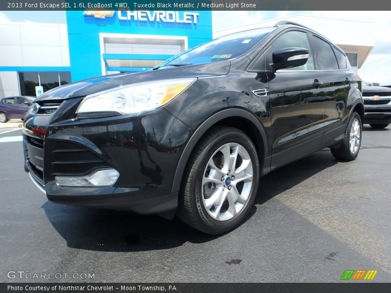 Tuxedo Black Metallic / Medium Light Stone 2013 Ford Escape SEL 1.6L EcoBoost 4WD