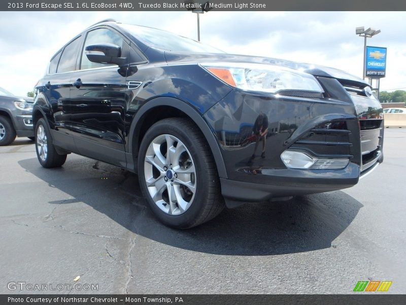 Tuxedo Black Metallic / Medium Light Stone 2013 Ford Escape SEL 1.6L EcoBoost 4WD
