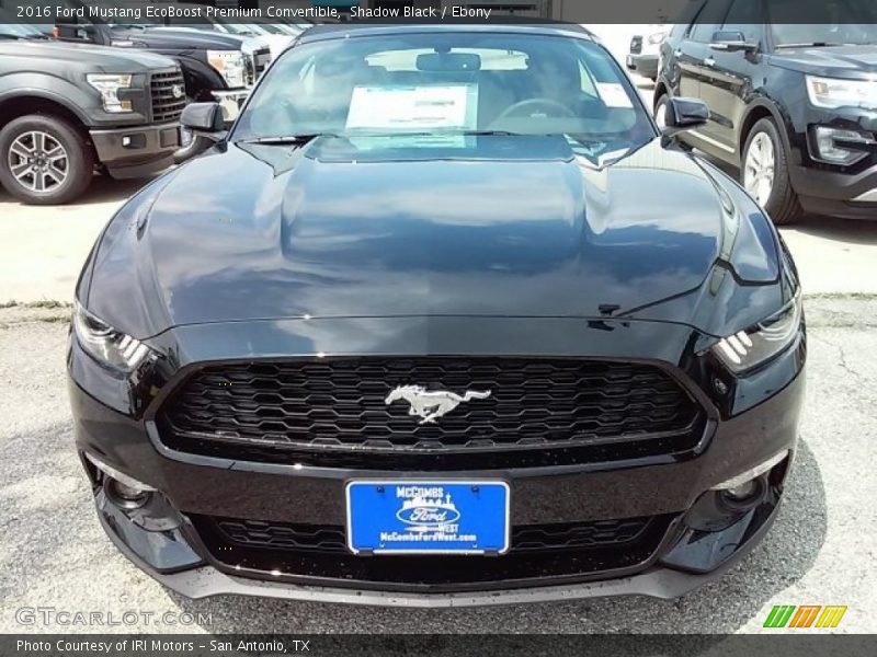 Shadow Black / Ebony 2016 Ford Mustang EcoBoost Premium Convertible