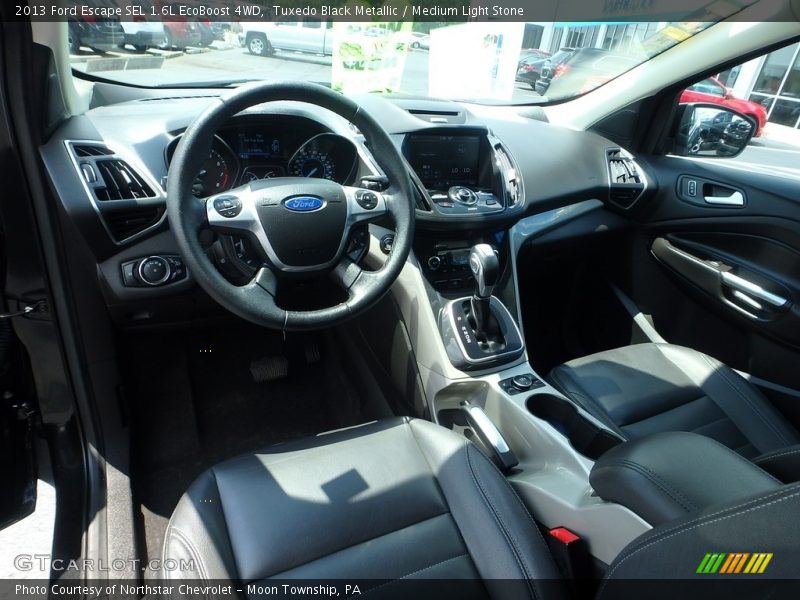 Tuxedo Black Metallic / Medium Light Stone 2013 Ford Escape SEL 1.6L EcoBoost 4WD