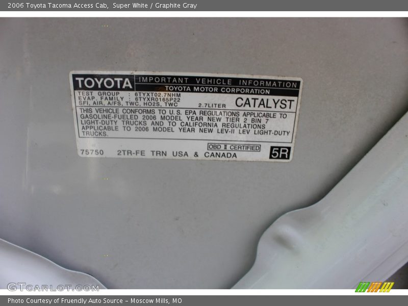 Super White / Graphite Gray 2006 Toyota Tacoma Access Cab