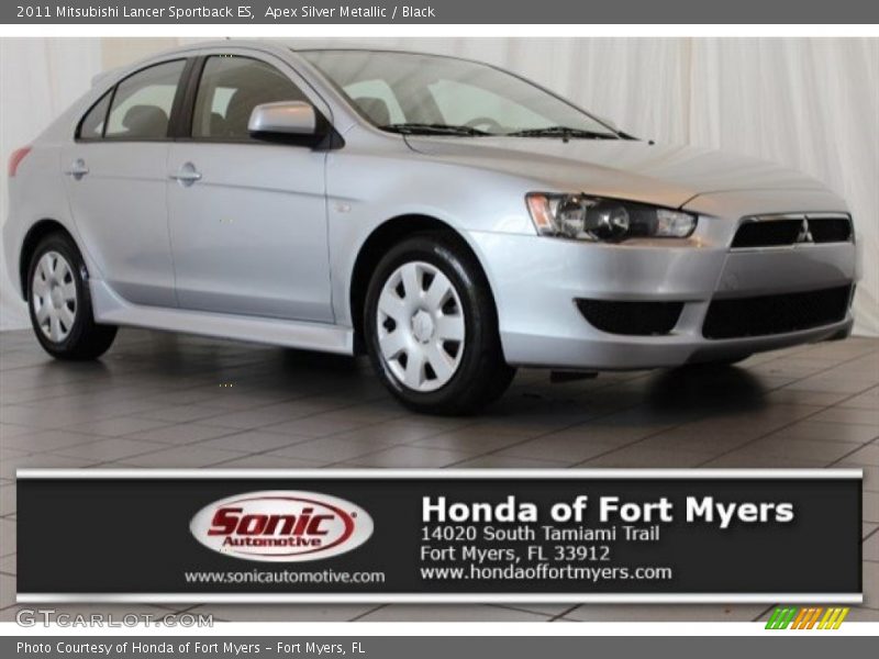 Apex Silver Metallic / Black 2011 Mitsubishi Lancer Sportback ES