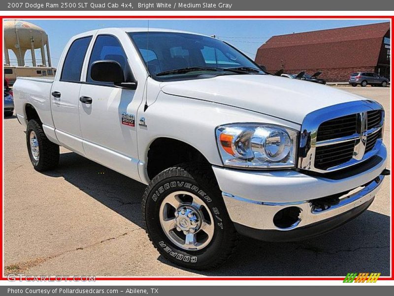 Bright White / Medium Slate Gray 2007 Dodge Ram 2500 SLT Quad Cab 4x4