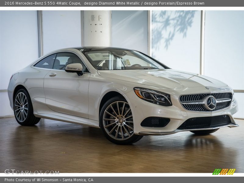designo Diamond White Metallic / designo Porcelain/Espresso Brown 2016 Mercedes-Benz S 550 4Matic Coupe