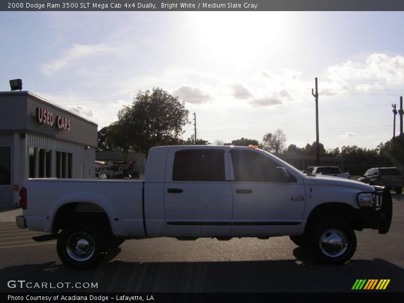 Bright White / Medium Slate Gray 2008 Dodge Ram 3500 SLT Mega Cab 4x4 Dually