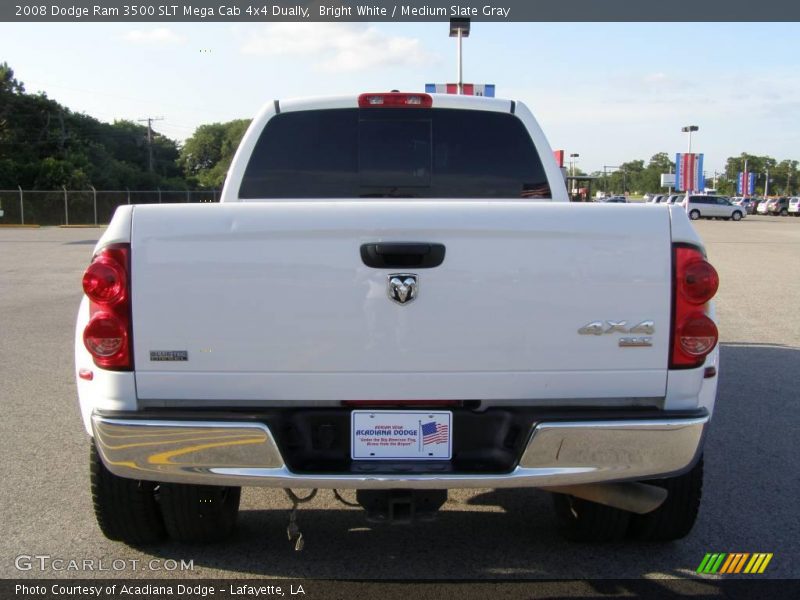 Bright White / Medium Slate Gray 2008 Dodge Ram 3500 SLT Mega Cab 4x4 Dually