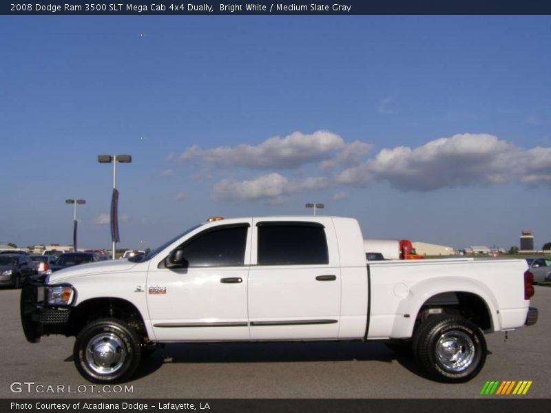 Bright White / Medium Slate Gray 2008 Dodge Ram 3500 SLT Mega Cab 4x4 Dually