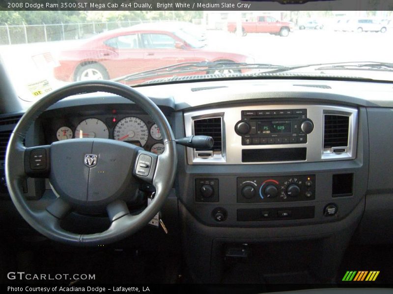 Bright White / Medium Slate Gray 2008 Dodge Ram 3500 SLT Mega Cab 4x4 Dually
