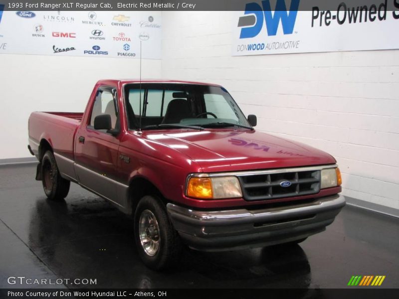 Electric Red Metallic / Grey 1993 Ford Ranger XLT Regular Cab