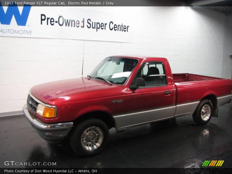 Electric Red Metallic / Grey 1993 Ford Ranger XLT Regular Cab