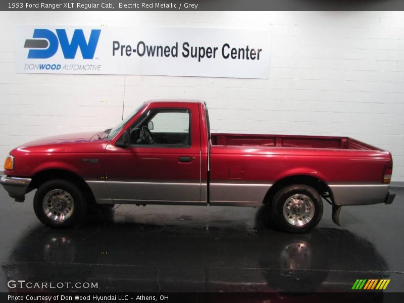 Electric Red Metallic / Grey 1993 Ford Ranger XLT Regular Cab