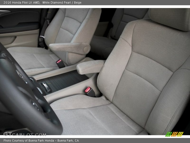 White Diamond Pearl / Beige 2016 Honda Pilot LX AWD
