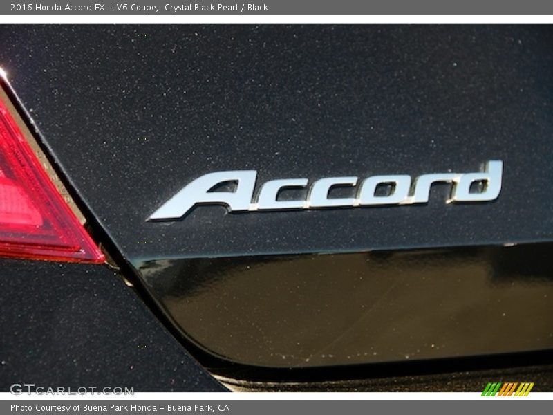 Crystal Black Pearl / Black 2016 Honda Accord EX-L V6 Coupe