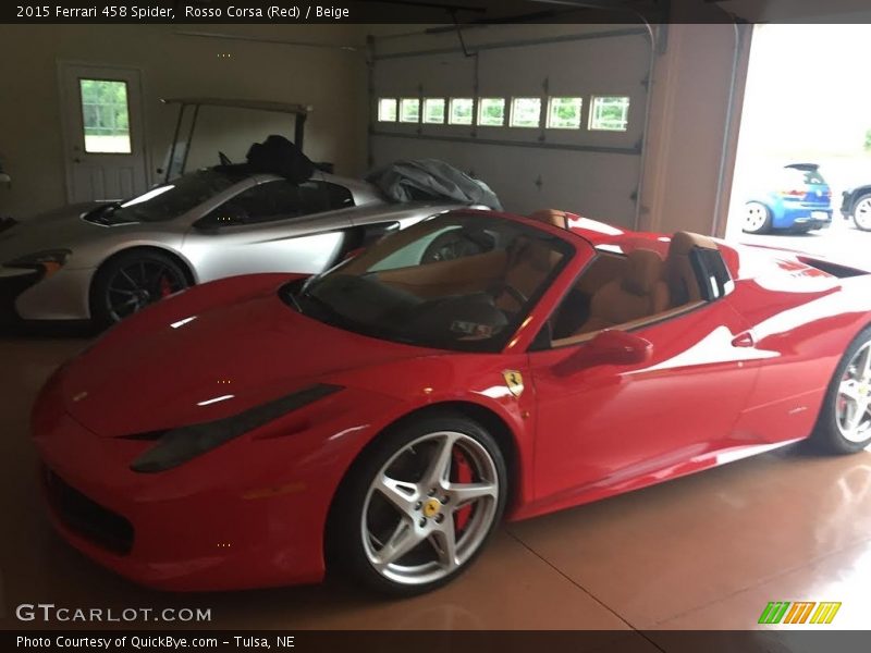 Rosso Corsa (Red) / Beige 2015 Ferrari 458 Spider