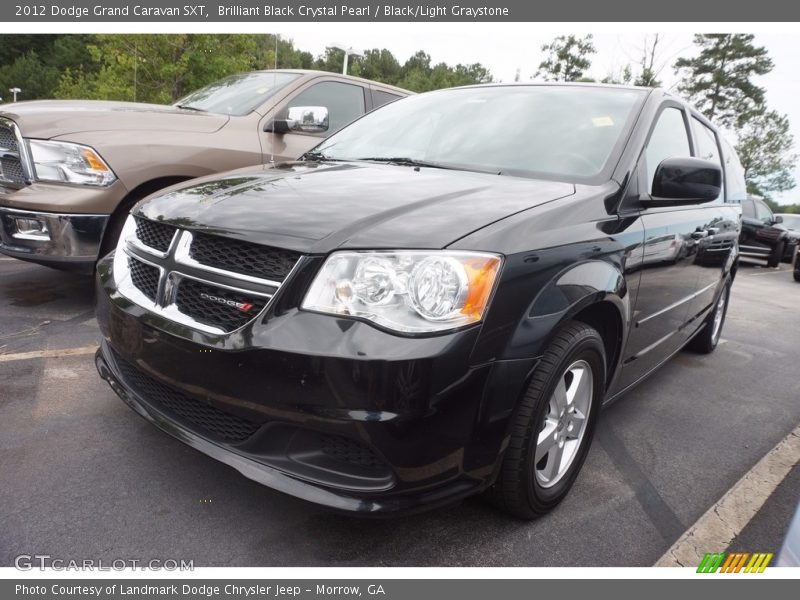Brilliant Black Crystal Pearl / Black/Light Graystone 2012 Dodge Grand Caravan SXT