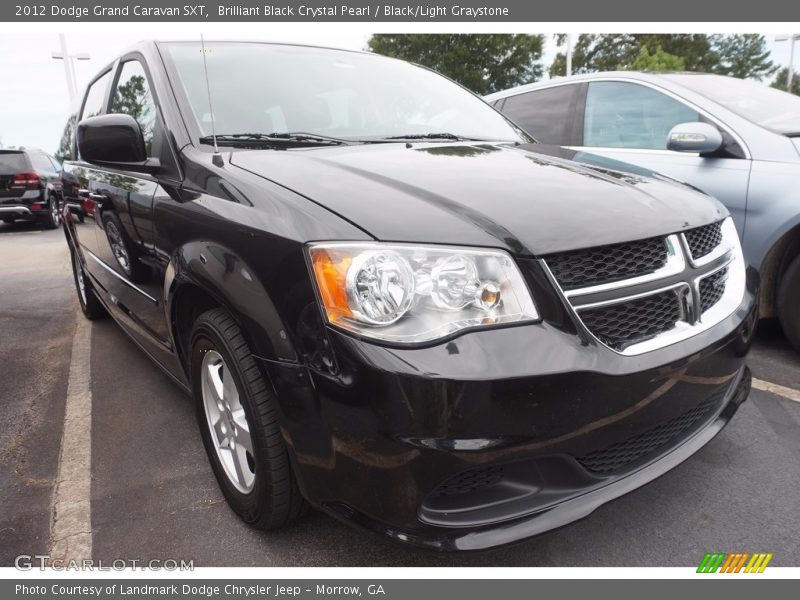 Brilliant Black Crystal Pearl / Black/Light Graystone 2012 Dodge Grand Caravan SXT