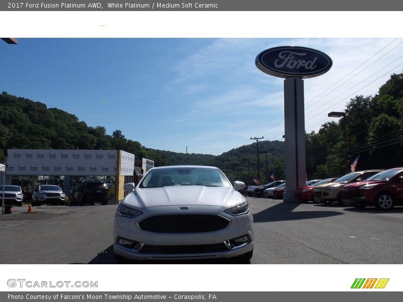 White Platinum / Medium Soft Ceramic 2017 Ford Fusion Platinum AWD