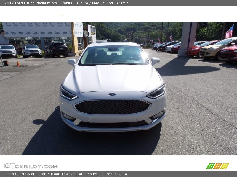 White Platinum / Medium Soft Ceramic 2017 Ford Fusion Platinum AWD