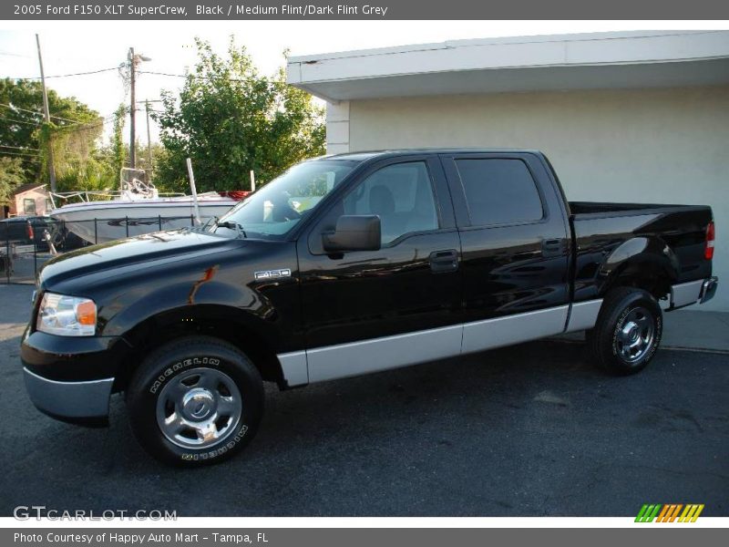 Black / Medium Flint/Dark Flint Grey 2005 Ford F150 XLT SuperCrew