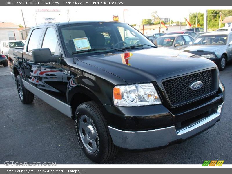 Black / Medium Flint/Dark Flint Grey 2005 Ford F150 XLT SuperCrew