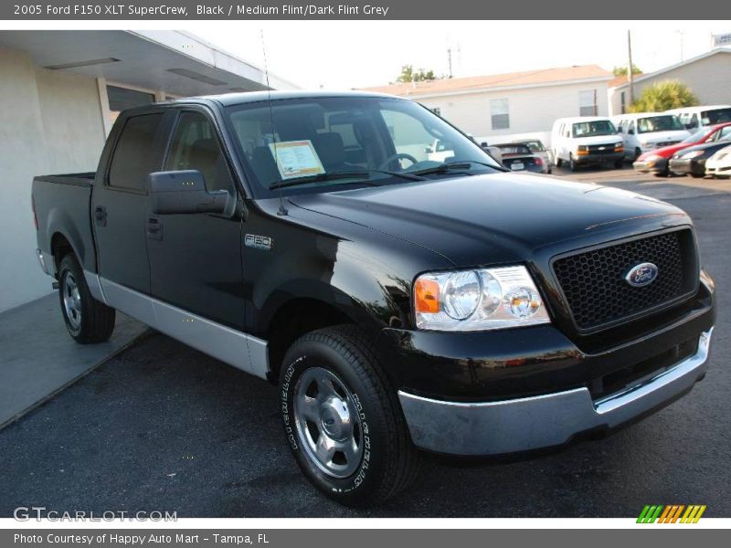 Black / Medium Flint/Dark Flint Grey 2005 Ford F150 XLT SuperCrew