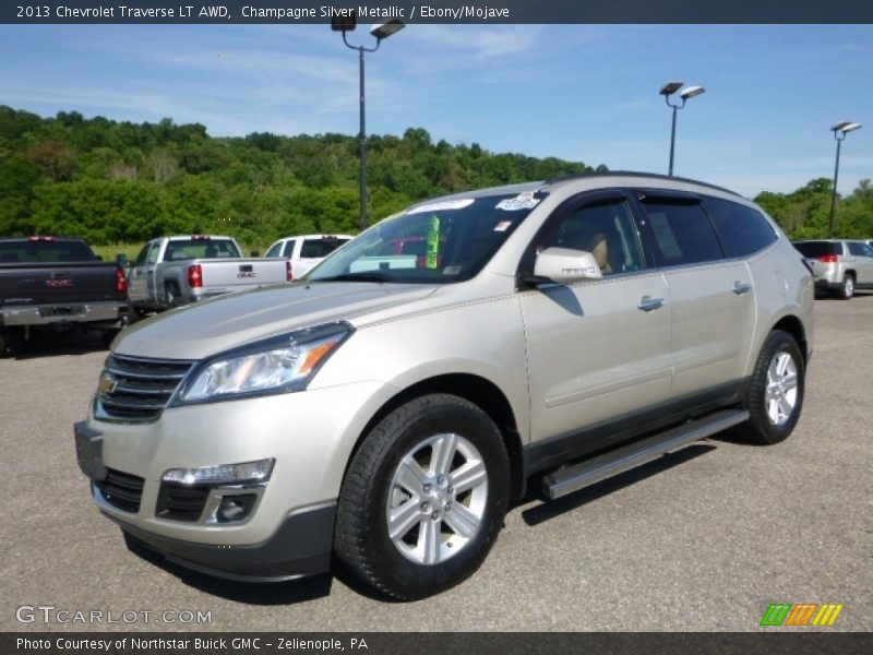 Champagne Silver Metallic / Ebony/Mojave 2013 Chevrolet Traverse LT AWD
