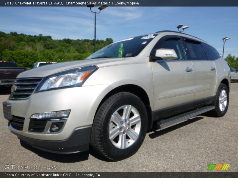 Champagne Silver Metallic / Ebony/Mojave 2013 Chevrolet Traverse LT AWD