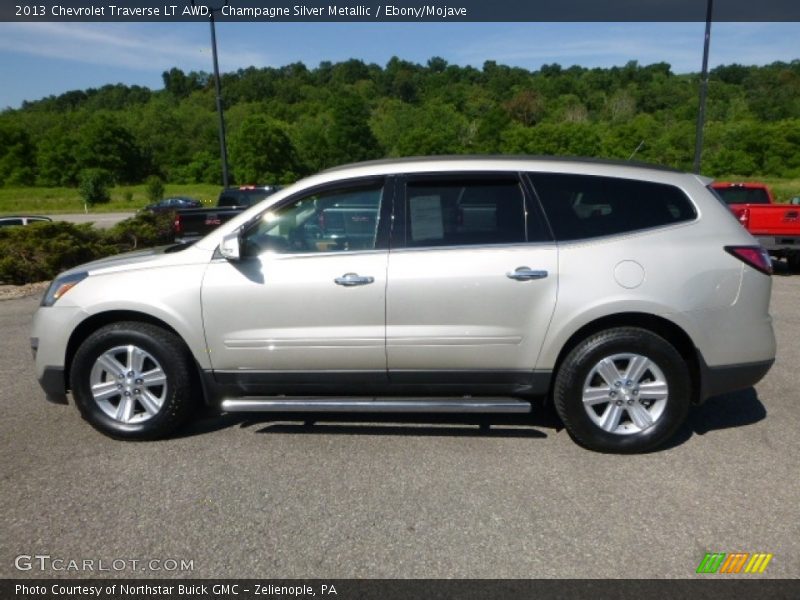 Champagne Silver Metallic / Ebony/Mojave 2013 Chevrolet Traverse LT AWD