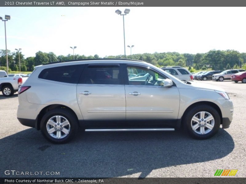Champagne Silver Metallic / Ebony/Mojave 2013 Chevrolet Traverse LT AWD