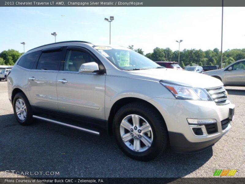 Champagne Silver Metallic / Ebony/Mojave 2013 Chevrolet Traverse LT AWD
