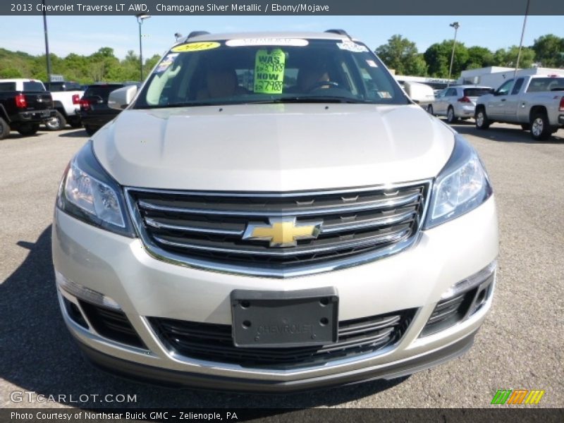 Champagne Silver Metallic / Ebony/Mojave 2013 Chevrolet Traverse LT AWD
