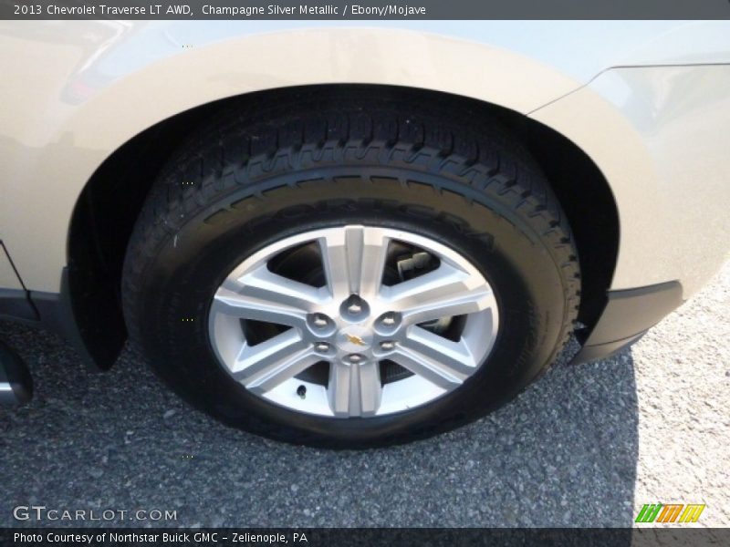 Champagne Silver Metallic / Ebony/Mojave 2013 Chevrolet Traverse LT AWD