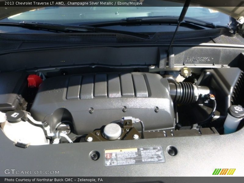 Champagne Silver Metallic / Ebony/Mojave 2013 Chevrolet Traverse LT AWD