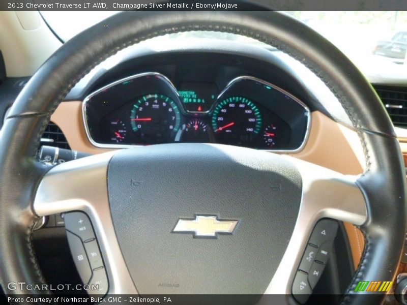 Champagne Silver Metallic / Ebony/Mojave 2013 Chevrolet Traverse LT AWD