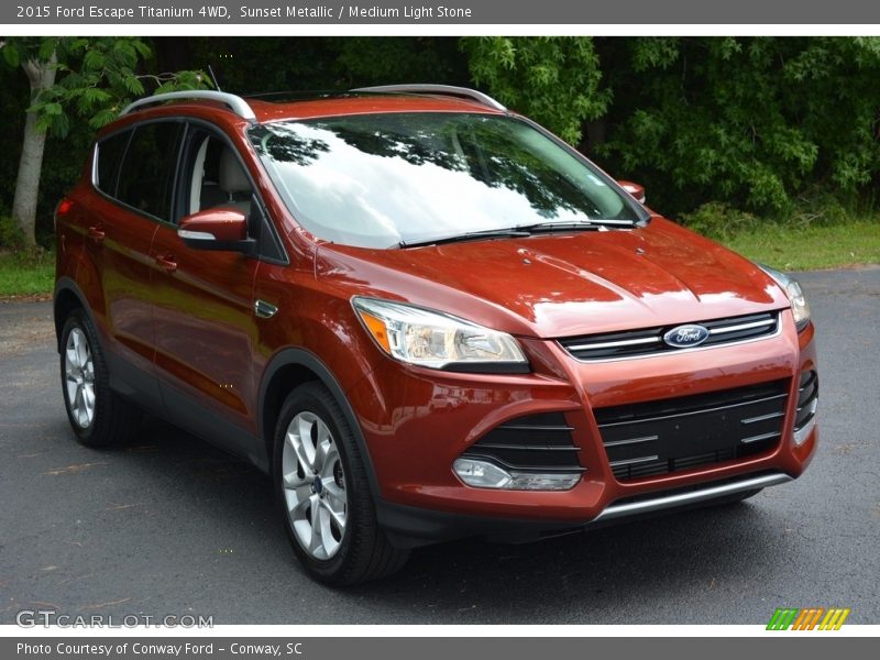 Sunset Metallic / Medium Light Stone 2015 Ford Escape Titanium 4WD