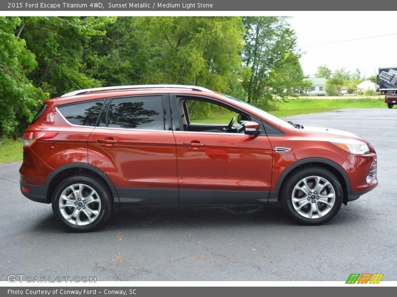 Sunset Metallic / Medium Light Stone 2015 Ford Escape Titanium 4WD