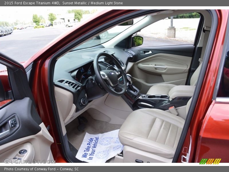 Sunset Metallic / Medium Light Stone 2015 Ford Escape Titanium 4WD