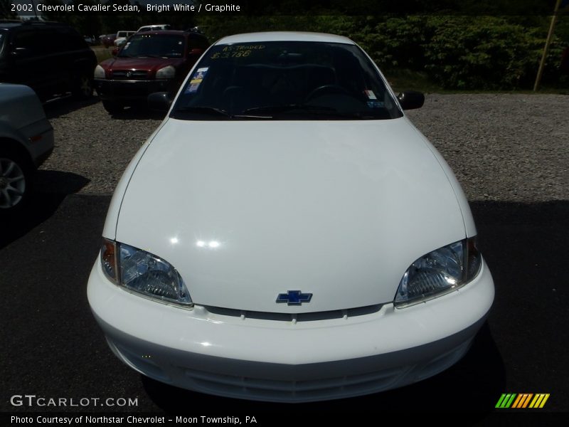 Bright White / Graphite 2002 Chevrolet Cavalier Sedan