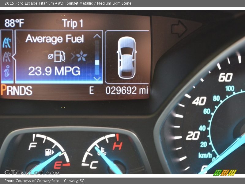 Sunset Metallic / Medium Light Stone 2015 Ford Escape Titanium 4WD
