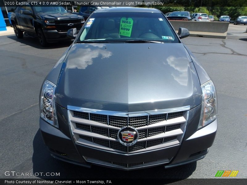 Thunder Gray ChromaFlair / Light Titanium/Ebony 2010 Cadillac CTS 4 3.0 AWD Sedan