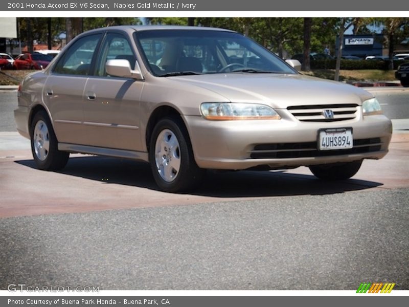 Naples Gold Metallic / Ivory 2001 Honda Accord EX V6 Sedan