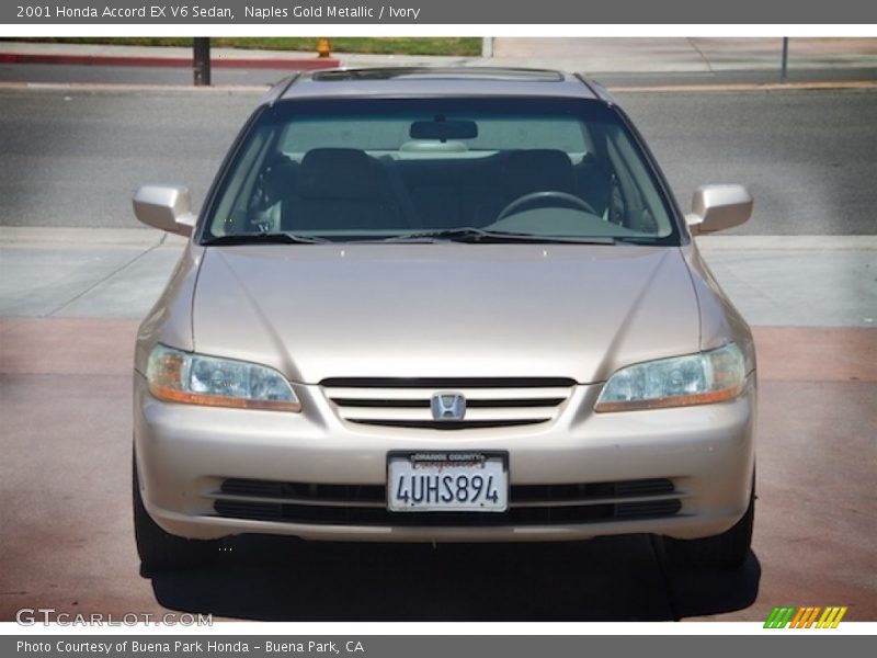 Naples Gold Metallic / Ivory 2001 Honda Accord EX V6 Sedan