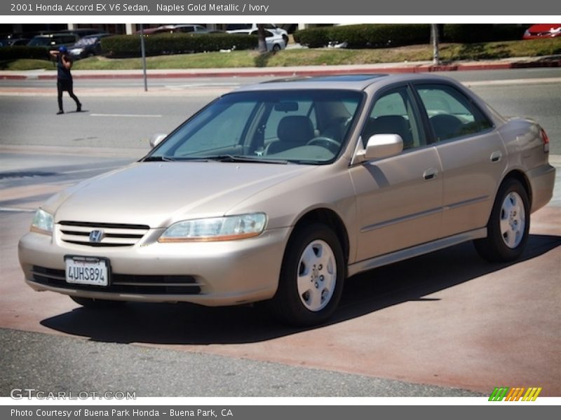 Naples Gold Metallic / Ivory 2001 Honda Accord EX V6 Sedan