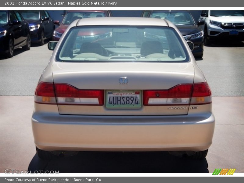 Naples Gold Metallic / Ivory 2001 Honda Accord EX V6 Sedan