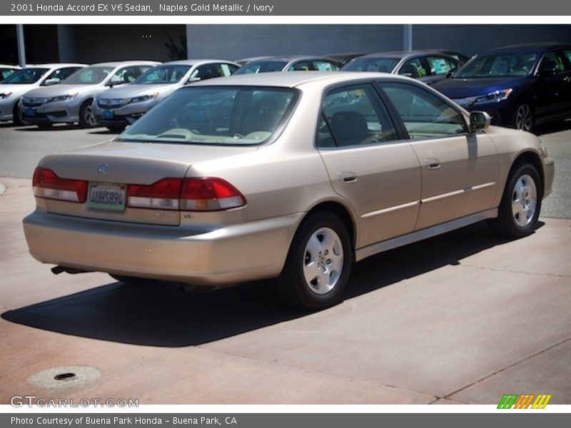 Naples Gold Metallic / Ivory 2001 Honda Accord EX V6 Sedan