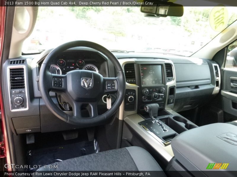 Deep Cherry Red Pearl / Black/Diesel Gray 2013 Ram 1500 Big Horn Quad Cab 4x4