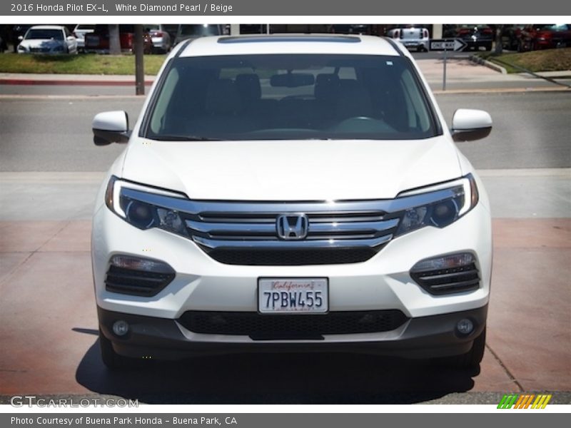 White Diamond Pearl / Beige 2016 Honda Pilot EX-L